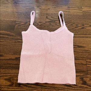 Rhythm Pink Ribbed Knit Cami Top